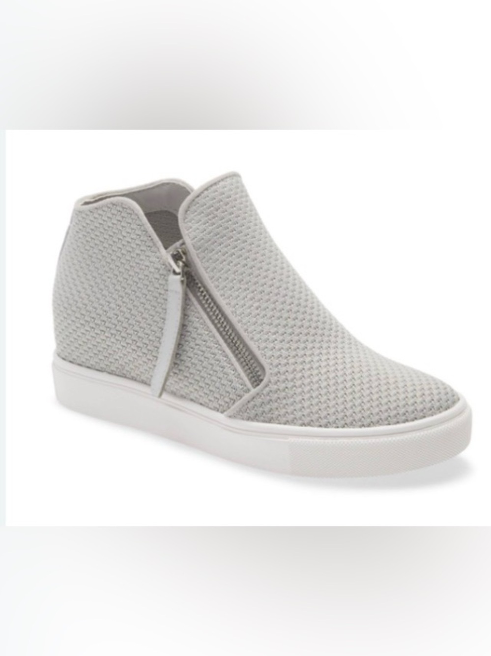 STEVE MADDEN Grey Wedge Textured Ankle Sneakers Size 7